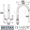 Bristan Chive Easyfit Sink Mixer Dimensions